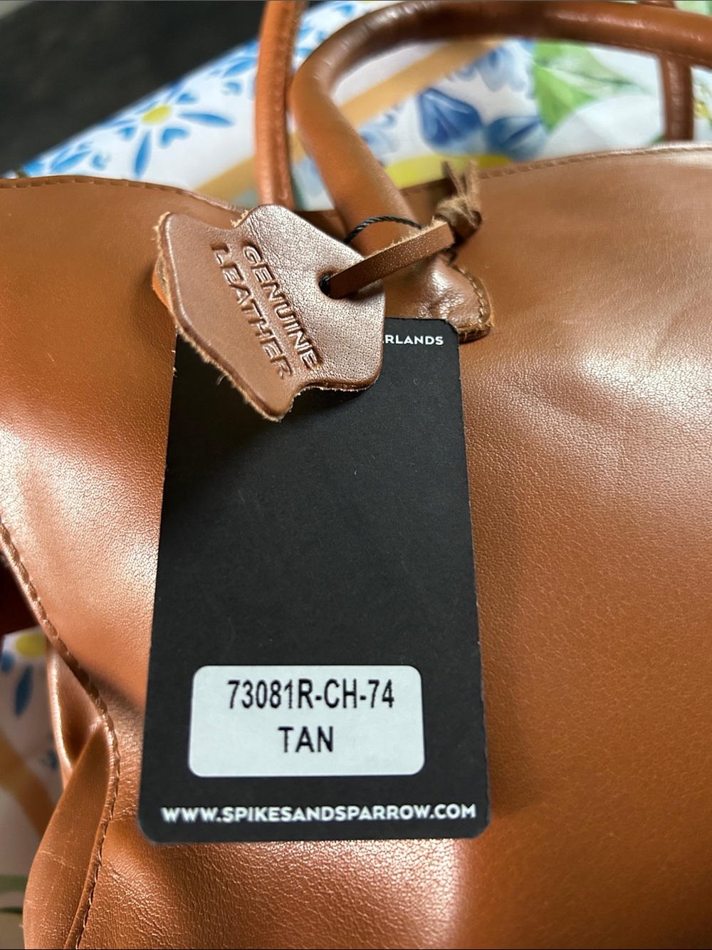 Spikes & Sparrow Cognac Leather Satchel with Detachable Crossbody Strap - Picture 2 of 4